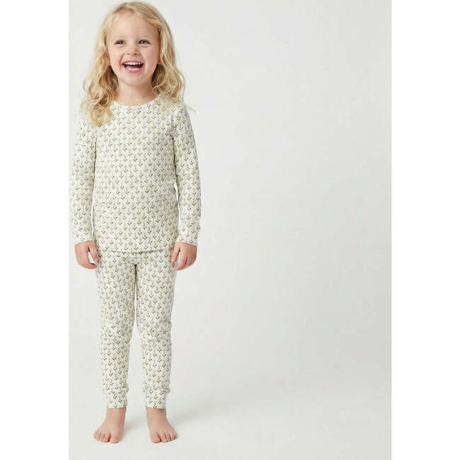 Lavender Lane Bamboo Kids Pajama Set, Delicate Purple & Green Floral