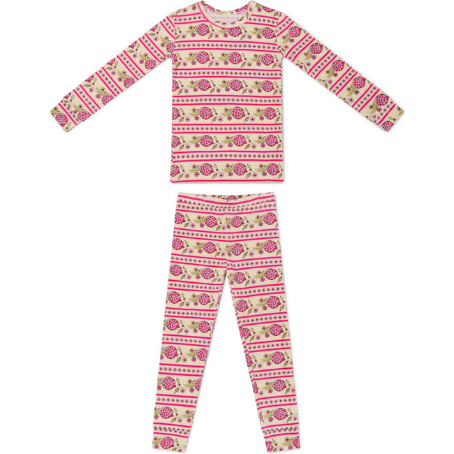 Bamboo Toddler Pajama Set, Pomegranate Soiree - Pajamas - 2