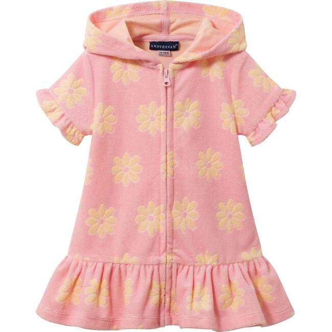 Infant Zip-Up Cover Up, Pink Daisy