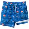 Kids (4-7 Years) Comfort-Stretch Lined Boardshort, Sunglasses Shark - Shorts - 1 - thumbnail