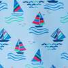 Infant Boys Swim Romper W/ Hat,  Navy Sailboat - Rompers - 4