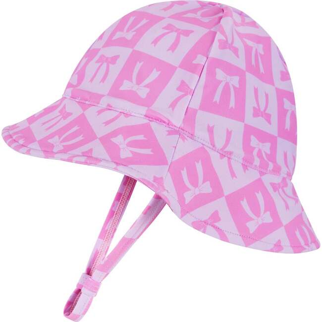 Infant Girls Long Sleeve Rashguard,  Pink Bow with Hat - Rash Guards - 4