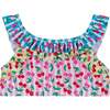 Infant Girls Ruffle Bikini W/ Headband, Cherry Stripe - Two Pieces - 5 - thumbnail