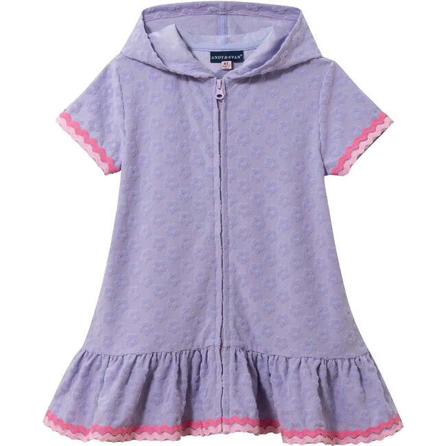 Girls Terry Cover-Up Dress,  Purple Floral