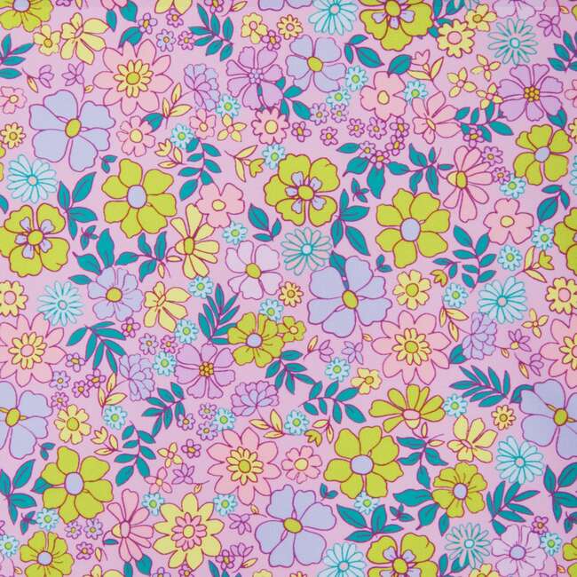 Infant Girls Long Sleeve Rashguard, Purple Floral with Hat - Rash Guards - 5