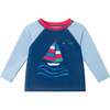 Infant Boys Long Sleeve Rashguard Set, Navy Sailboat - Mixed Apparel Set - 3 - thumbnail