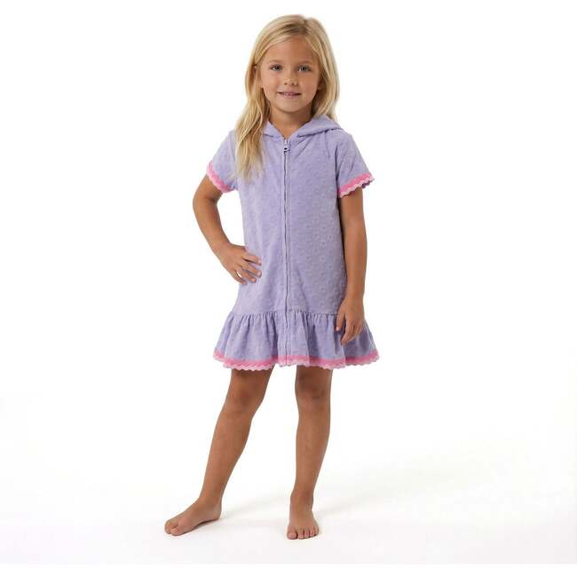 Girls Terry Cover-Up Dress,  Purple Floral