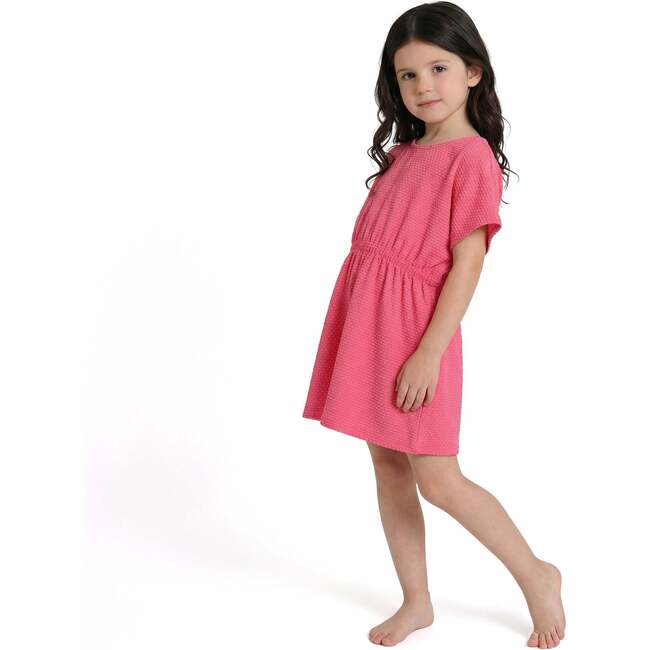 Girls Textured Cover-Up,  Neon Pink - Cover-Ups - 3