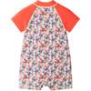Infant Boys Short Sleeve Swim Romper W/ Hat, Orange Lobster - Rompers - 5 - thumbnail
