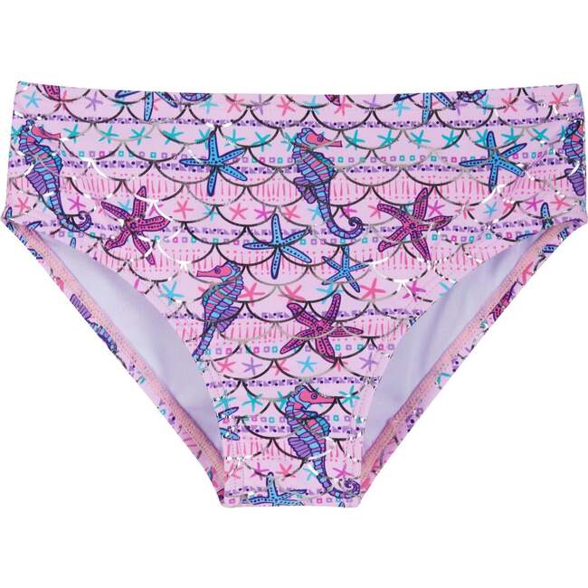 Girls Short Sleeve Rashguard Set, Seahorse & Starfish - Rash Guards - 3