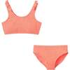 Tween Girls Textured Terry Bikini,  Coral - One Pieces - 1 - thumbnail