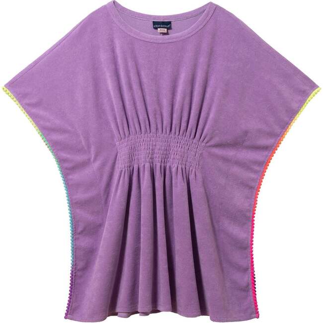Tween Girls Terry Smocked Cover-Up,  Purple