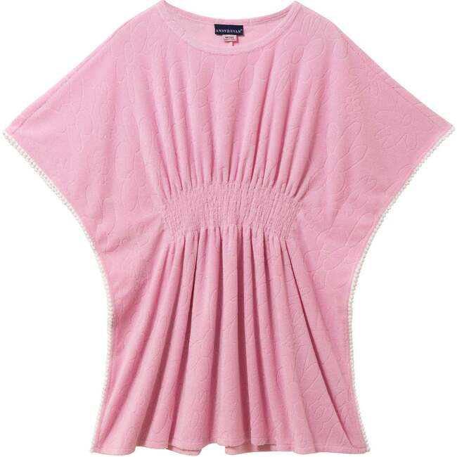 Tween Girls Terry Smocked Cover-Up,  Pink Daisy