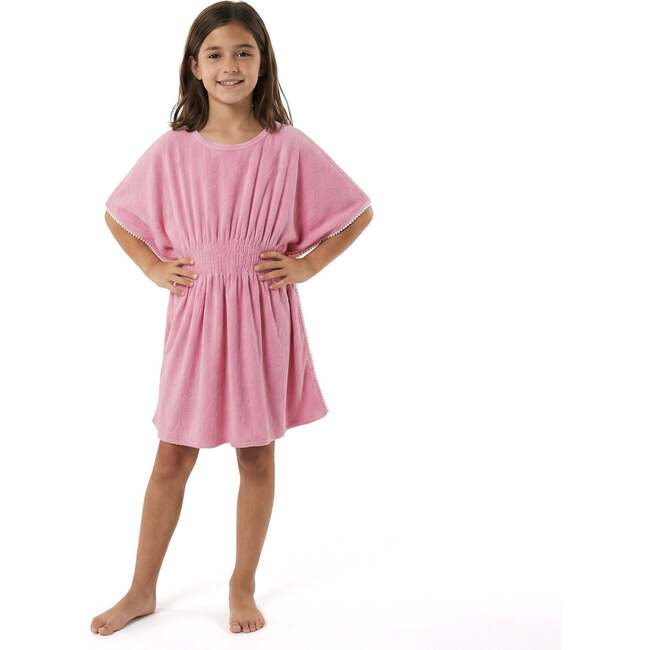 Tween Girls Terry Smocked Cover-Up,  Pink Daisy
