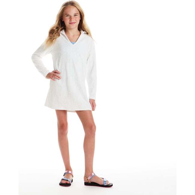 Tween Girls Terry Cover-Up,  White Daisy