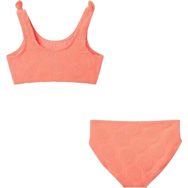 Tween Girls Textured Terry Bikini,  Coral - One Pieces - 5