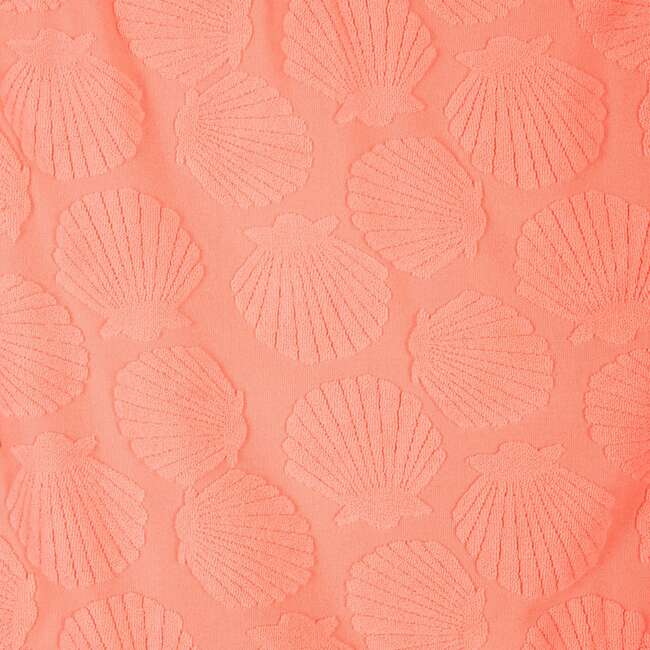 Girls Terry One-Piece Swimsuit, Coral with Matching Skirt - Mixed Apparel Set - 6