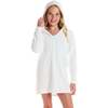 Tween Girls Terry Cover-Up,  White Daisy - Cover-Ups - 3