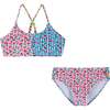 Tween Girls Strappy Bikini, Cherry Stripe - One Pieces - 1 - thumbnail