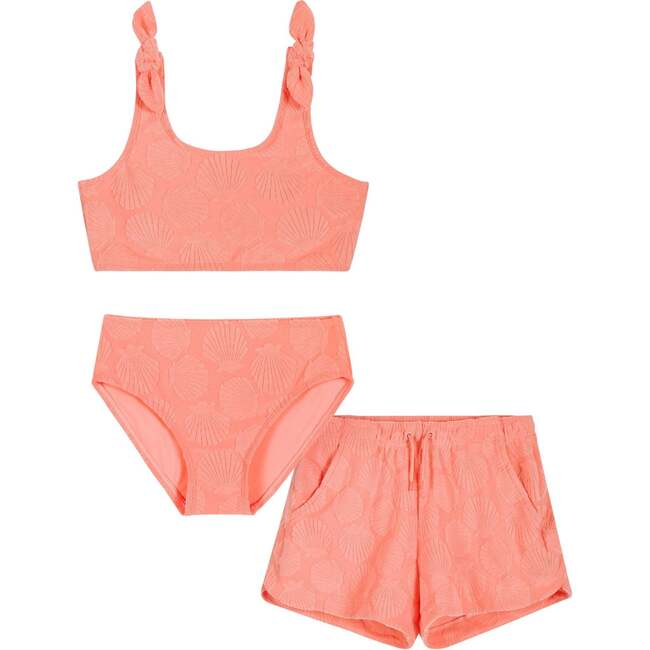 Tween Girls Terry Bikini & Cover-Up Set, Coral