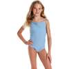 Tween Girls Terry One-Piece Swimsuit,  Blue Daisy - One Pieces - 4