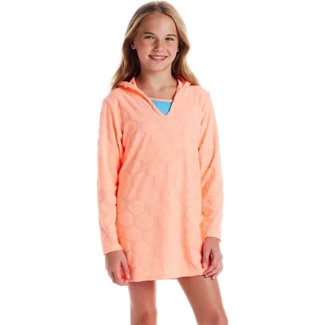 Tween Girls Terry Cover-Up, Coral Seashell