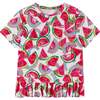 Girls Short Sleeve Rashguard Set, Watermelon & Rainbows - Rash Guards - 7 - thumbnail