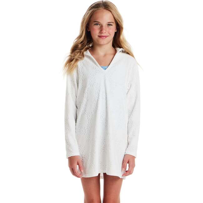 Tween Girls Terry Cover-Up,  White Daisy - Cover-Ups - 4