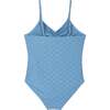 Tween Girls Terry One-Piece Swimsuit,  Blue Daisy - One Pieces - 5