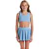 Tween Girls Terry Bikini Cover Up Set,  Blue Floral - Mixed Apparel Set - 3