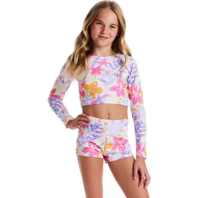 Tween Girls Rashguard Set, Palm Print
