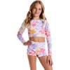 Tween Girls Rashguard Set, Palm Print - Rash Guards - 2 - thumbnail