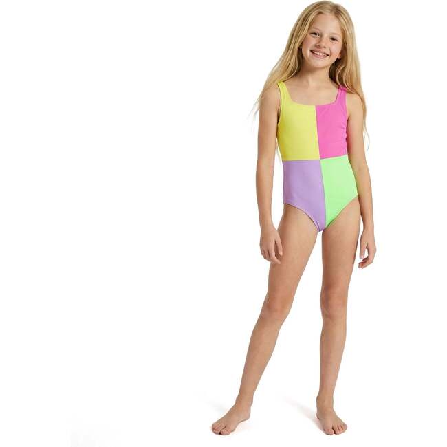 Tween Girls Rib One-Piece Swimsuit,  Colorblock - One Pieces - 3