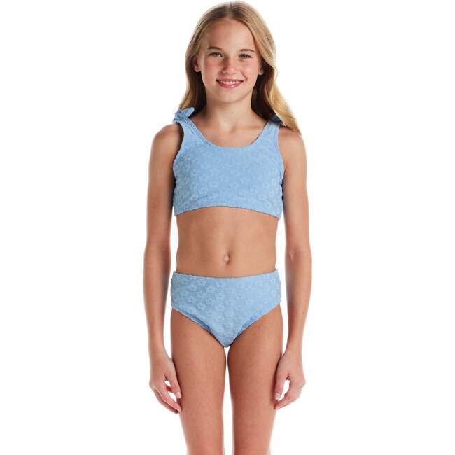 Tween Girls Terry Bikini Cover Up Set,  Blue Floral - Mixed Apparel Set - 5