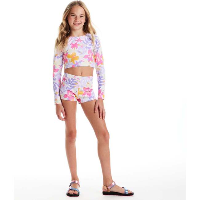 Tween Girls Rashguard Set, Palm Print - Rash Guards - 3