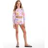 Tween Girls Rashguard Set, Palm Print - Rash Guards - 3 - thumbnail