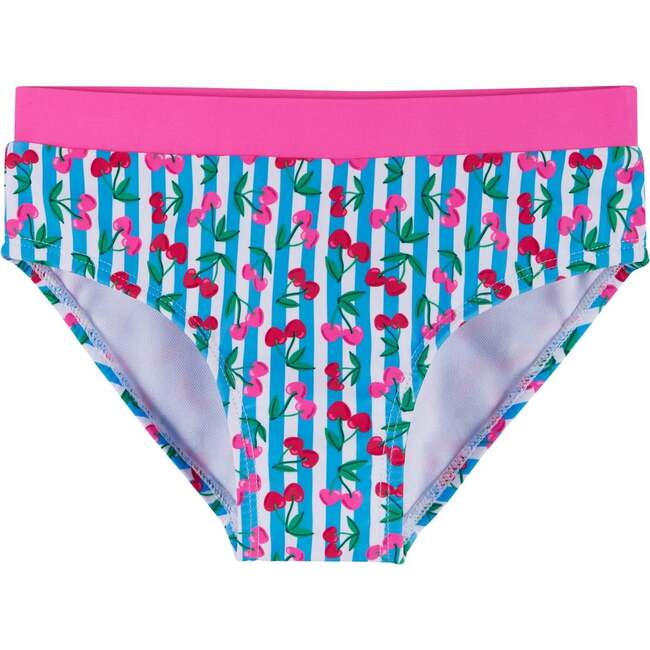 Girls Short Sleeve Rashguard Set,  Cherry Stripe - Rash Guards - 7