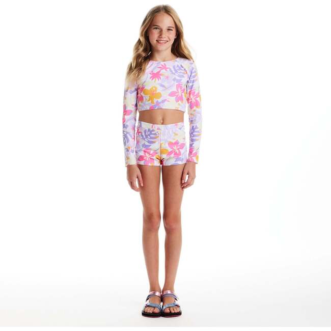 Tween Girls Rashguard Set, Palm Print - Rash Guards - 7
