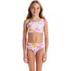 Tween Girls Asymmetrical Bikini,  Palm Print - One Pieces - 2