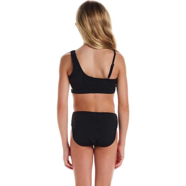 Tween Girls Asymmetrical Bikini,  Black Rib - One Pieces - 3