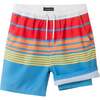 Tween Boys Swim Trunk, Multi Stripe - Shorts - 1 - thumbnail