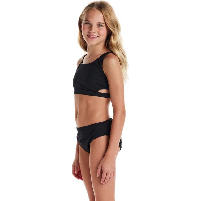 Tween Girls Asymmetrical Bikini,  Black Rib - One Pieces - 4