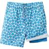 Tween Boys Comfort-Stretch Boardshort, Blue Floral - Shorts - 1 - thumbnail
