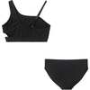 Tween Girls Asymmetrical Bikini,  Black Rib - One Pieces - 6