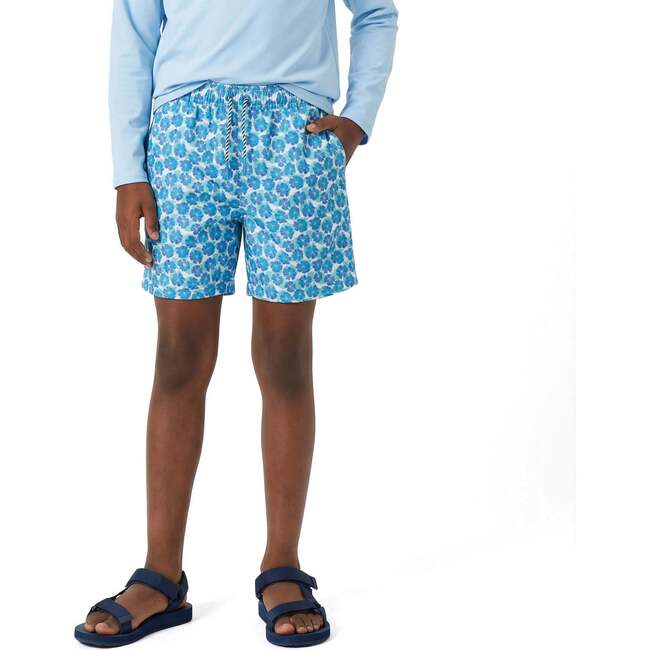 Tween Boys Comfort-Stretch Boardshort, Blue Floral