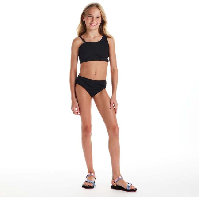 Tween Girls Asymmetrical Bikini,  Black Rib - One Pieces - 7