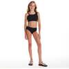 Tween Girls Asymmetrical Bikini,  Black Rib - One Pieces - 7