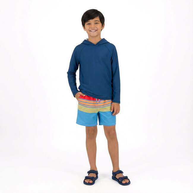 Tween Boys Swim Trunk, Multi Stripe - Shorts - 4