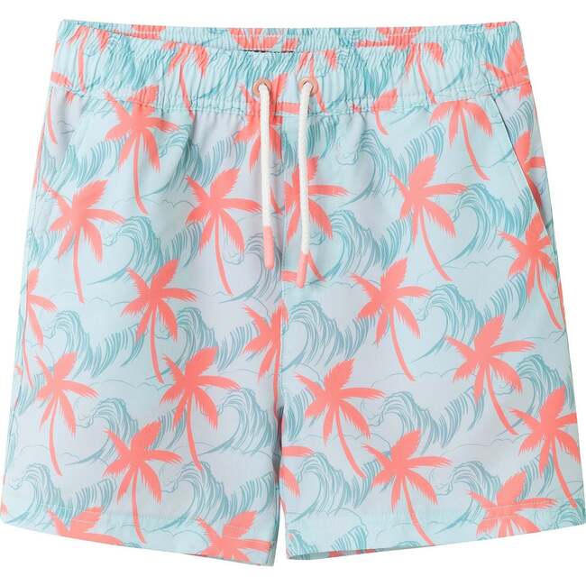 Tween Boys (8-18 Years) Comfort-Stretch Lined Boardshort, Palm Tree