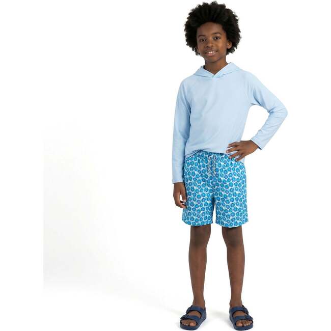Tween Boys Comfort-Stretch Boardshort, Blue Floral - Shorts - 4